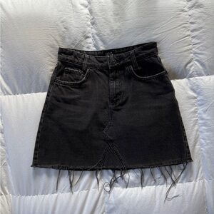 BDG Black Denim A-Line Mini Skirt